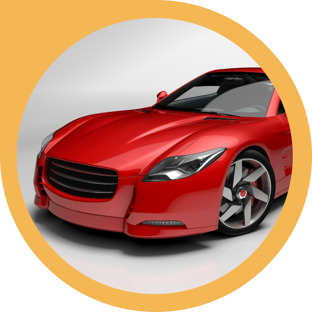 Luxury red car for special occasion rental